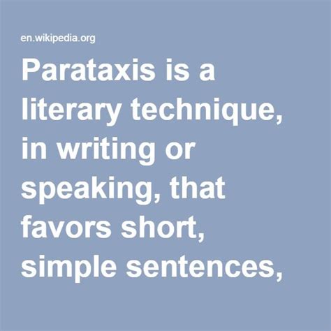 parataxis wikipedia